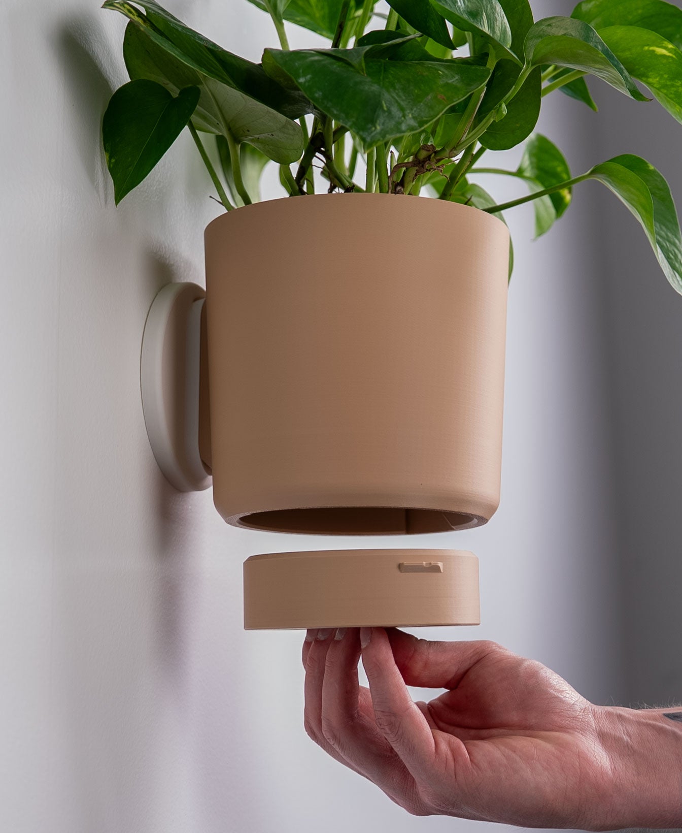 Smooth Wall Planter with Hidden Drip Tray
