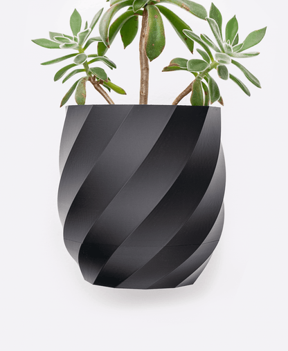 Twisted Wall Planter with Hidden Drip Tray
